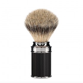 Pamatuf Silvertip Badger cu par de bursuc si maner Muehle Black/Chrome 091 M 89 BLACK